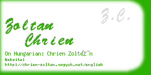 zoltan chrien business card